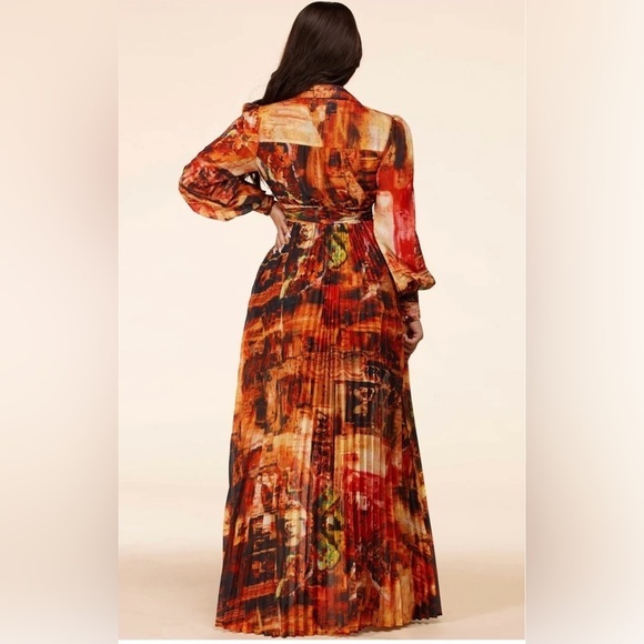 Latiste by Amy RUSTY ABSTRACT PRINT MAXI
DRESS Size:S NWT spring summer wedding - Picture 13 of 15